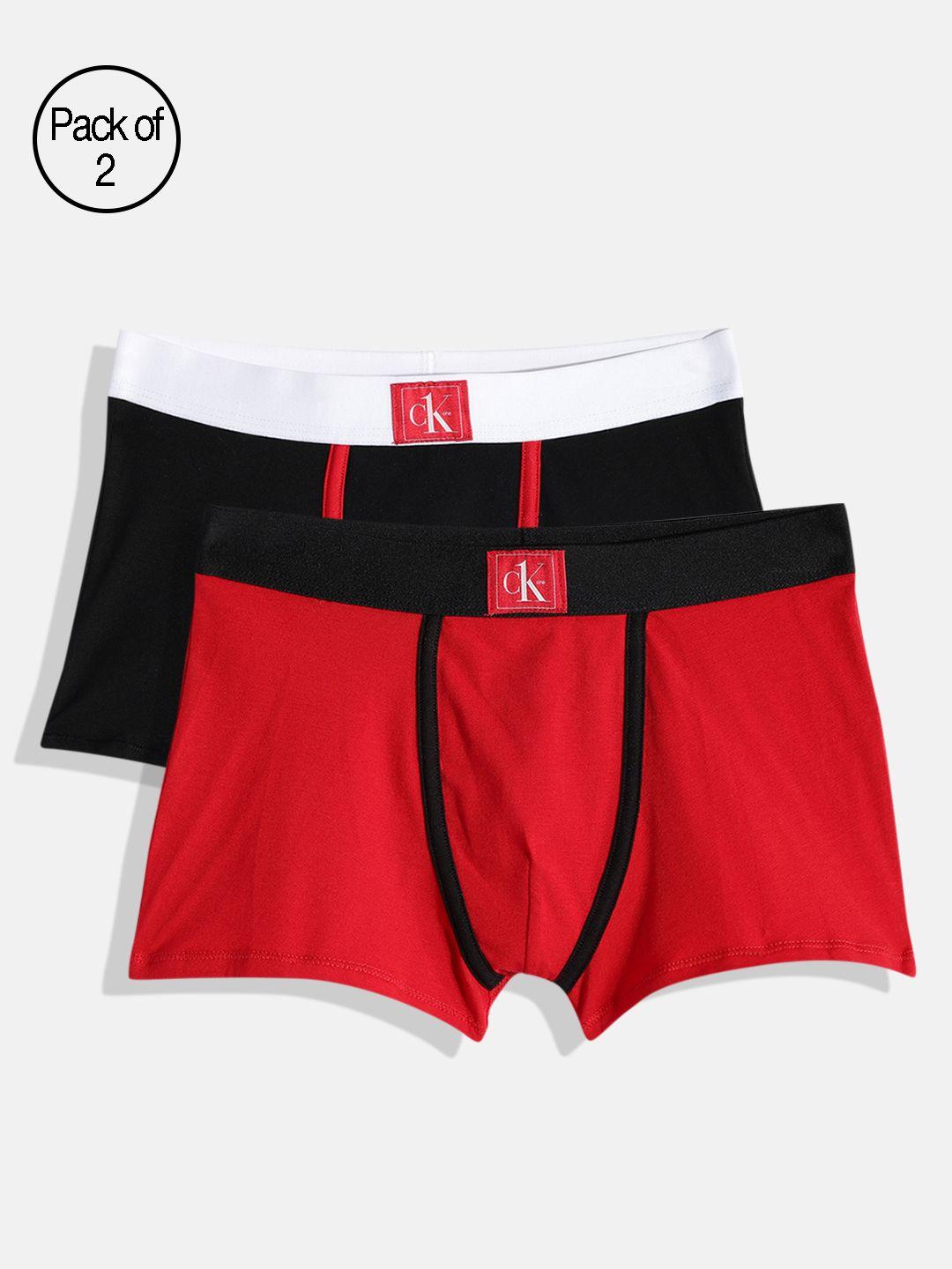 Calvin Klein Underwear Boys Pack Of 2 Solid Trunks B7003780WE