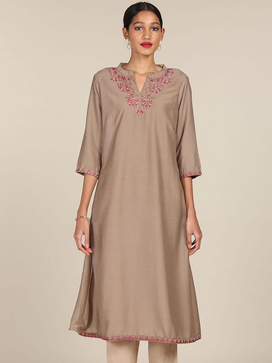 anahi-women-beige-embroidered-thread-work-kurta