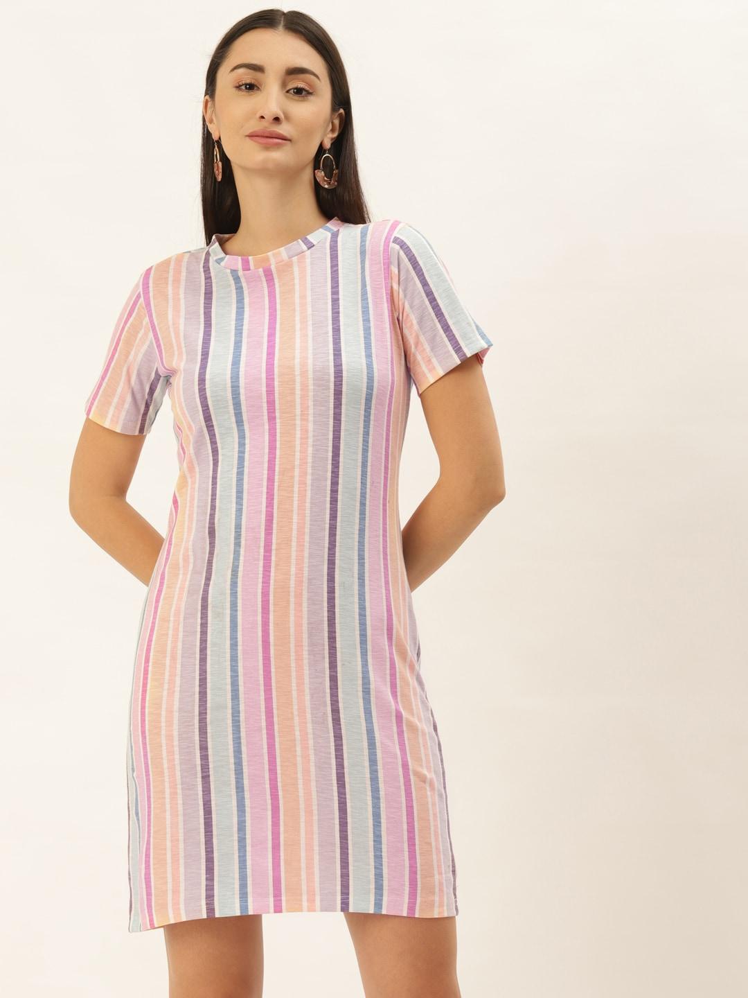 HILL STREET Multicoloured Striped A-Line Dress