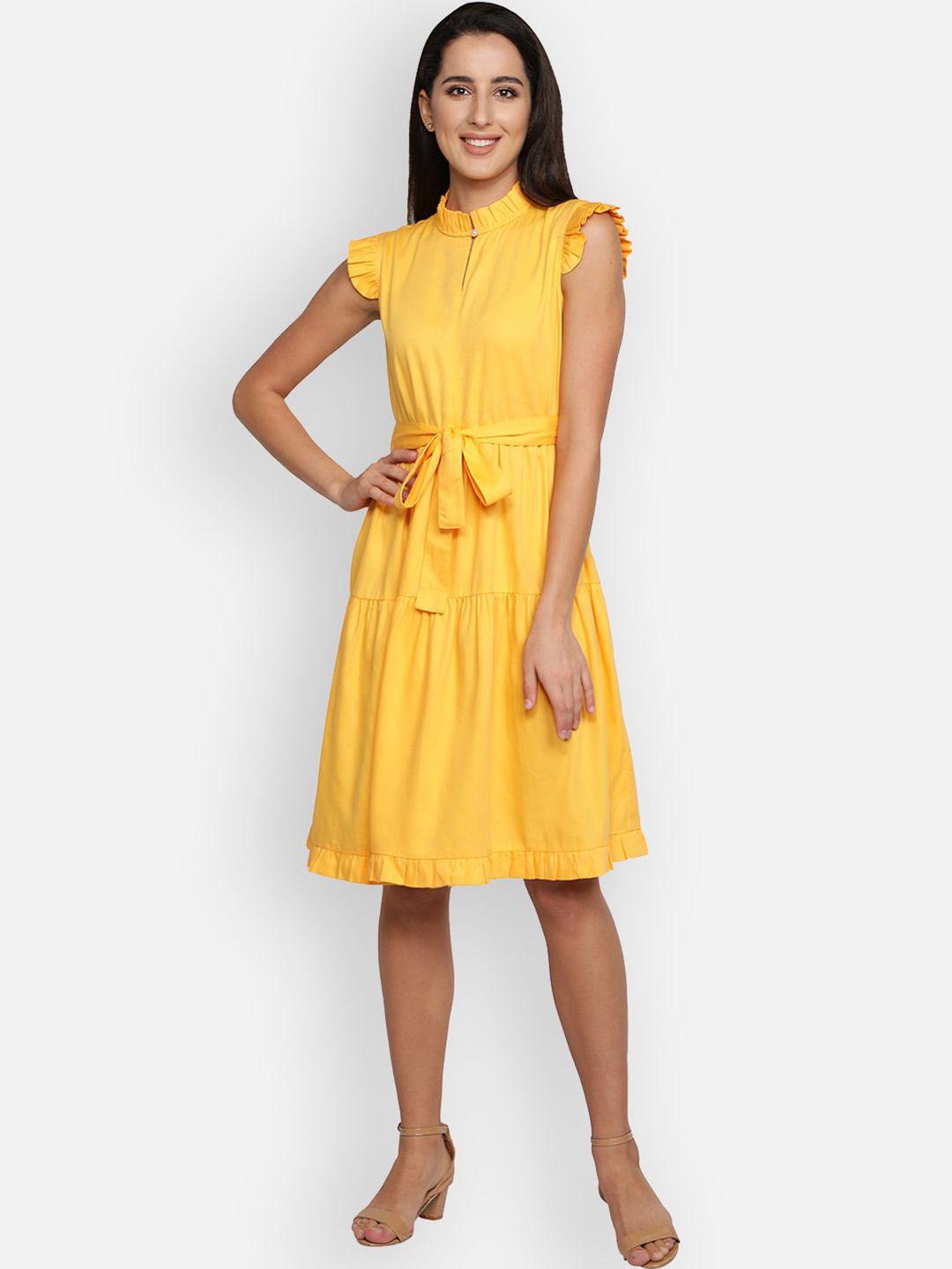 blanc9-yellow-tiered-cotton-dress