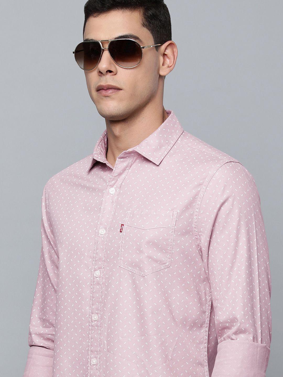 levis-men-dusty-pink-cotton-slim-fit-printed-casual-shirt