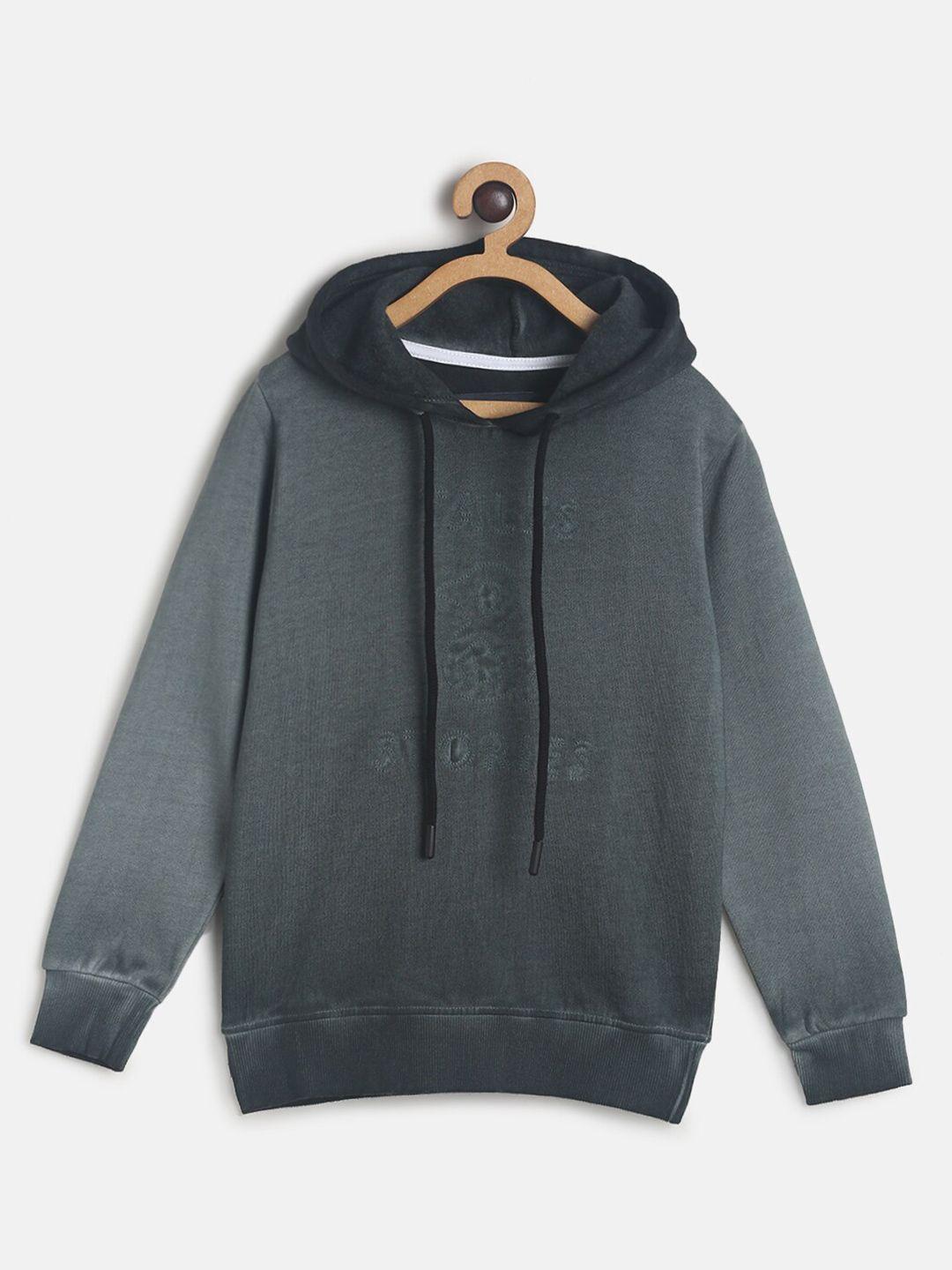 TALES & STORIES Boys Black Solid Hooded Pullover