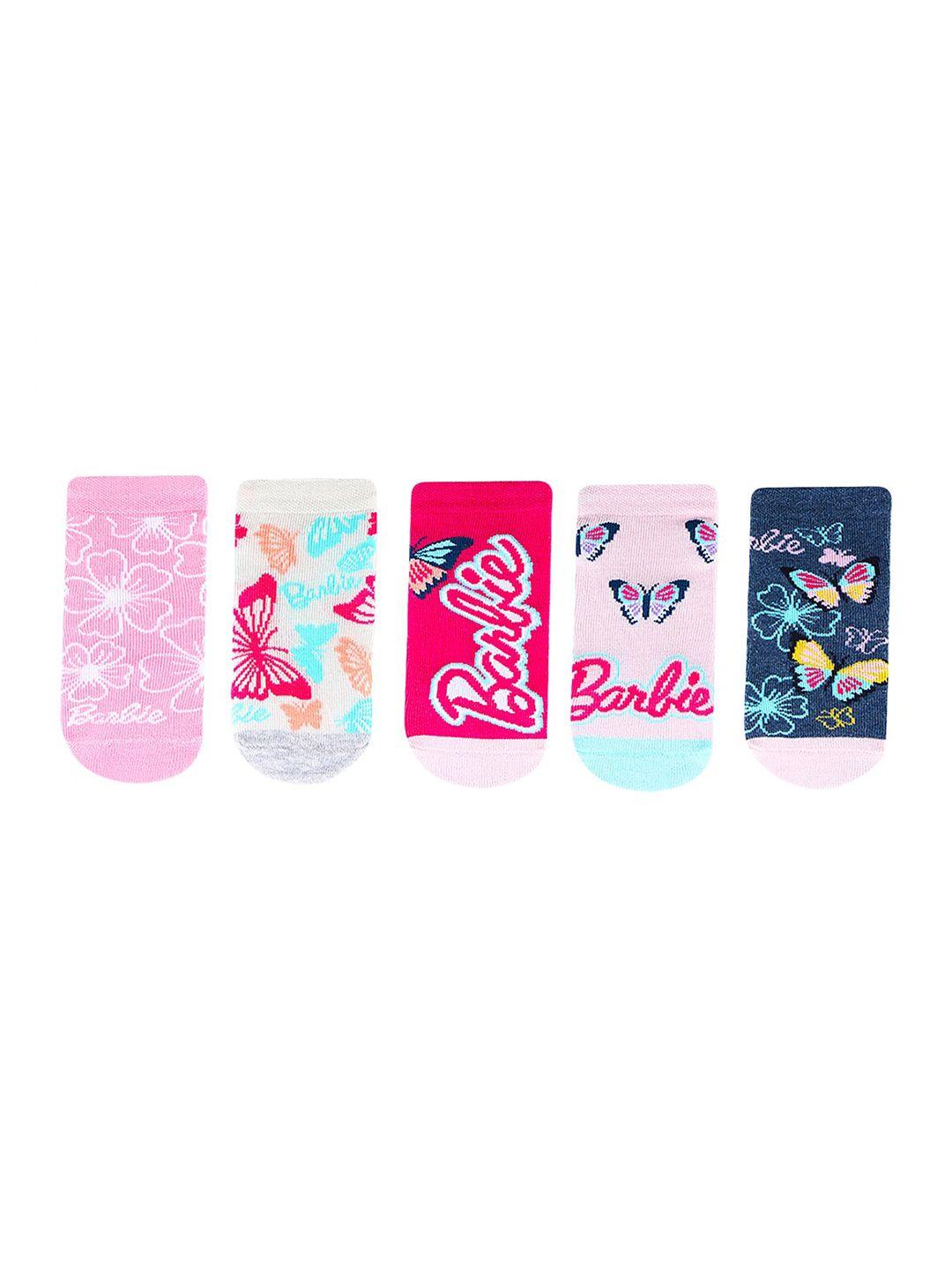 Bonjour Girls Pack Of 5 Multicoloured Barbie Socks