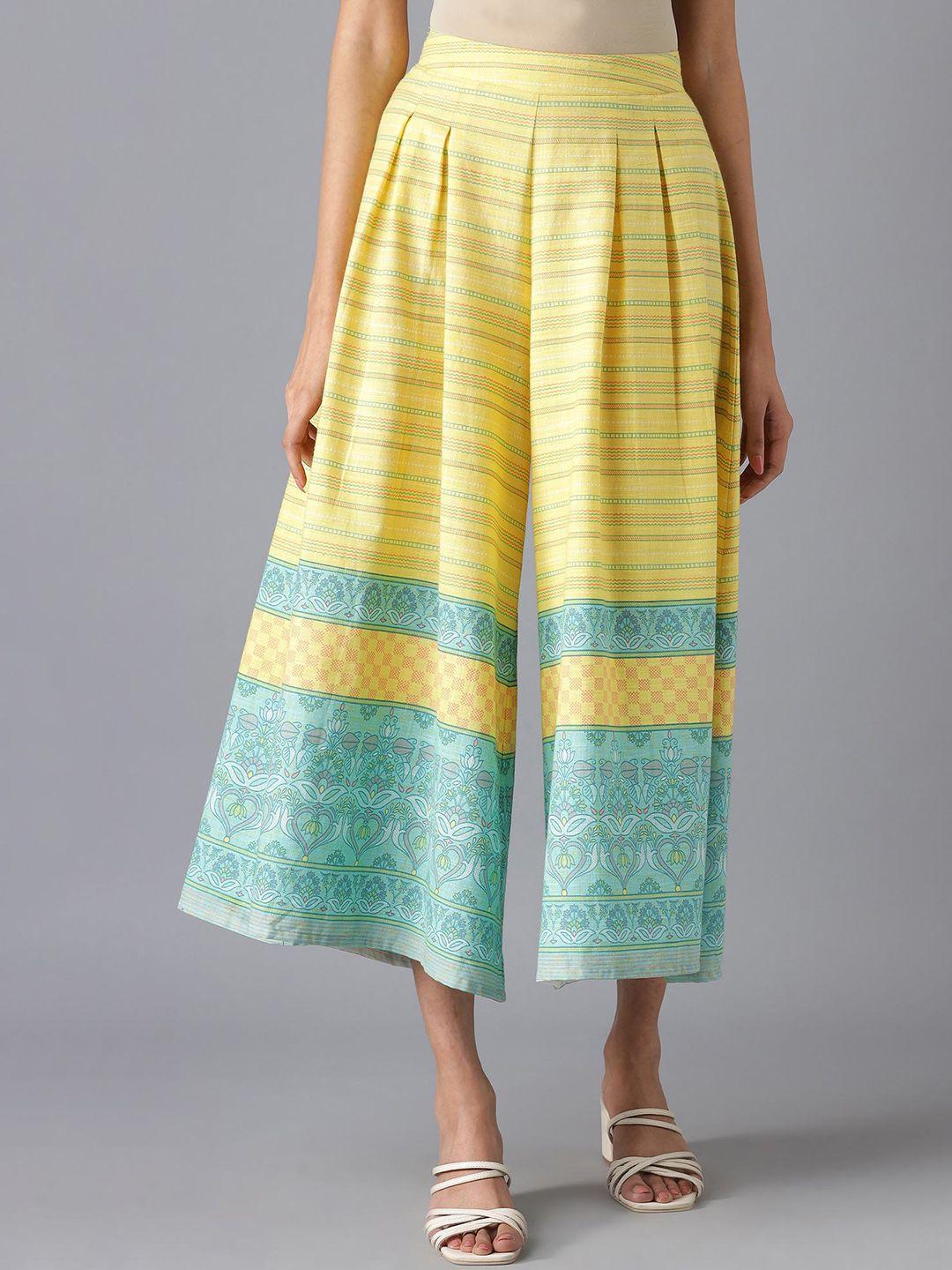 aurelia-women-yellow-ethnic-motifs-printed-loose-fit-culottes-trousers