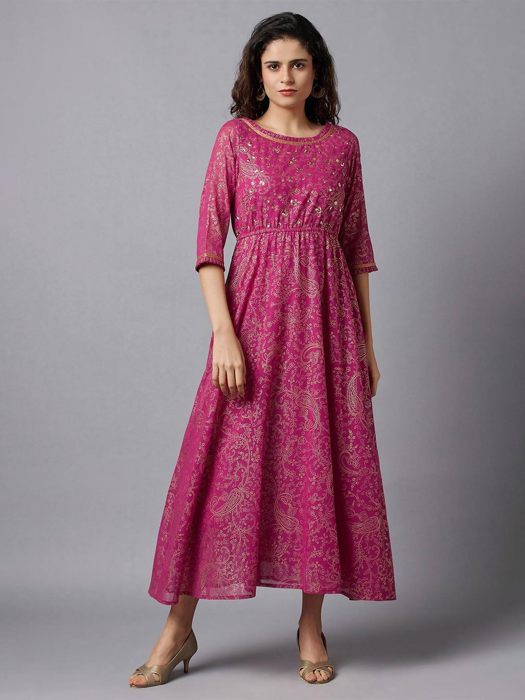 aurelia-pink-ethnic-motifs-embellished-three-quarter-sleeves-maxi-dress