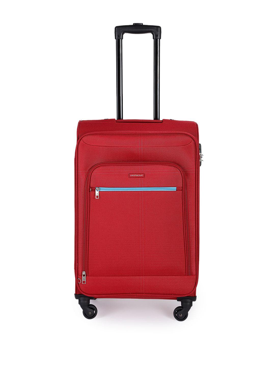 Aristocrat Red Solid NILE 4W EXP STROLLY 66 Medium Trolley Suitcase