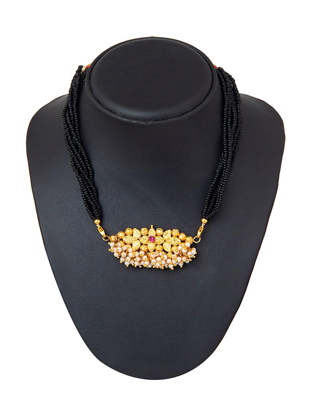 Shining Jewel - By Shivansh Women Gold-Toned Mangalsutra Thushi Necklace