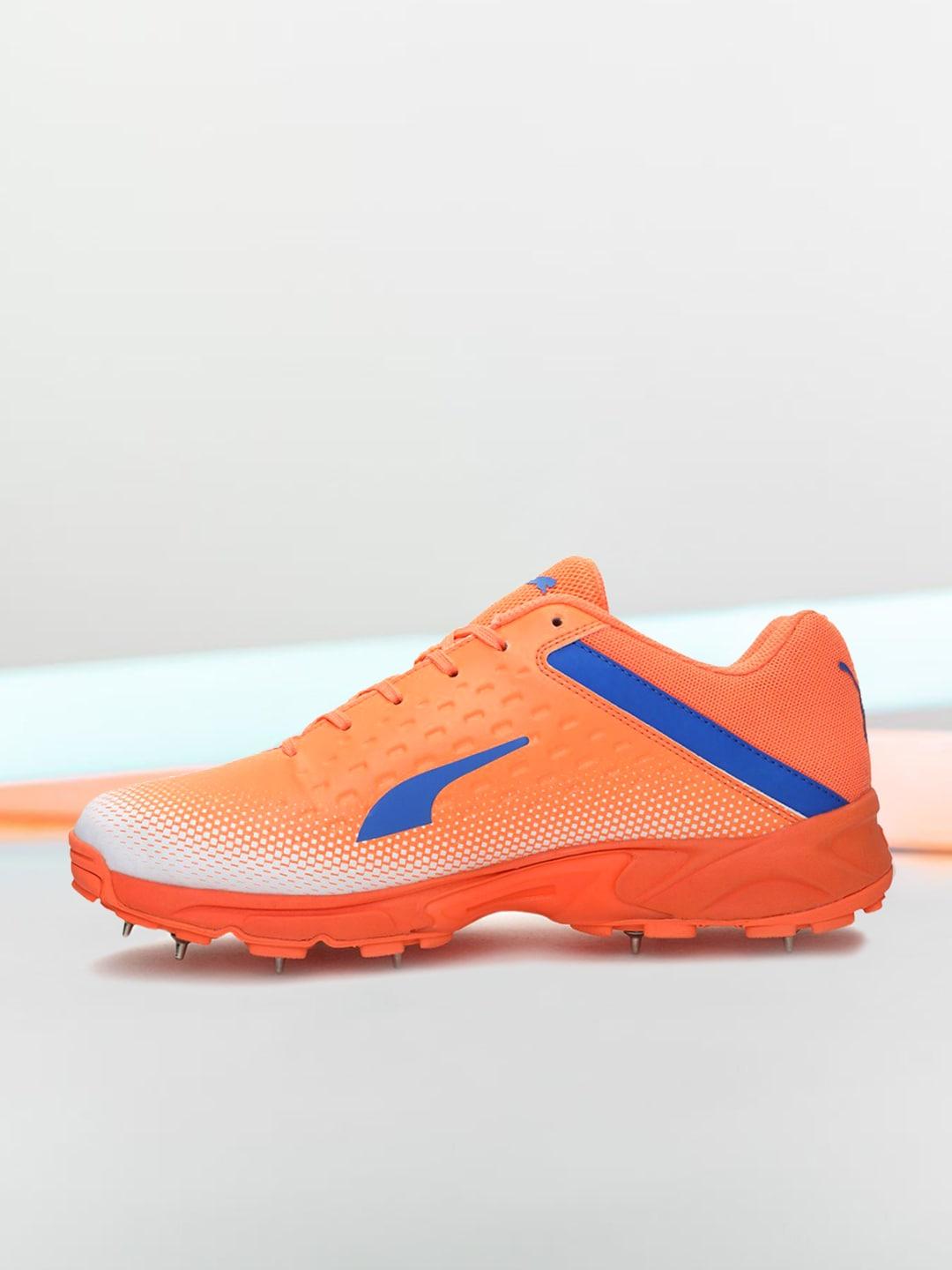 Puma Men Orange & White Spike 22.2 Cricket Shoes