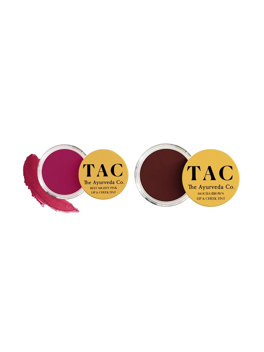 TAC - The Ayurveda Co. Set of 2 Lip & Cheek Tint - Beet Mighty Pink & Mocha Brown