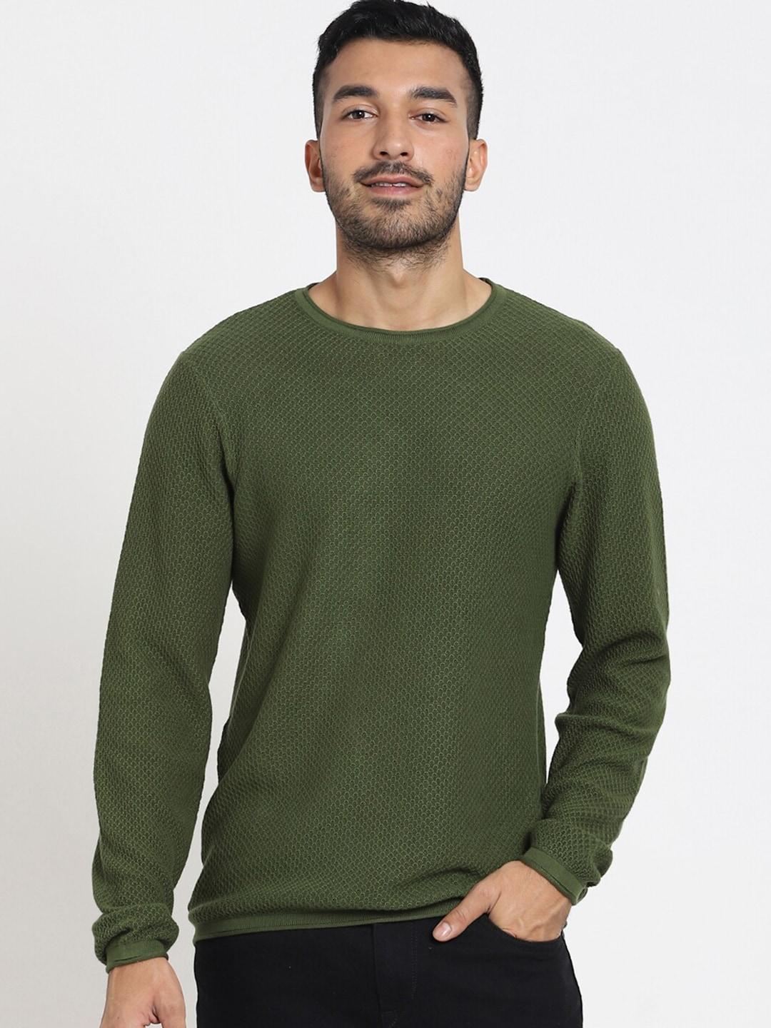 bewakoof-men-green-cotton-pullover