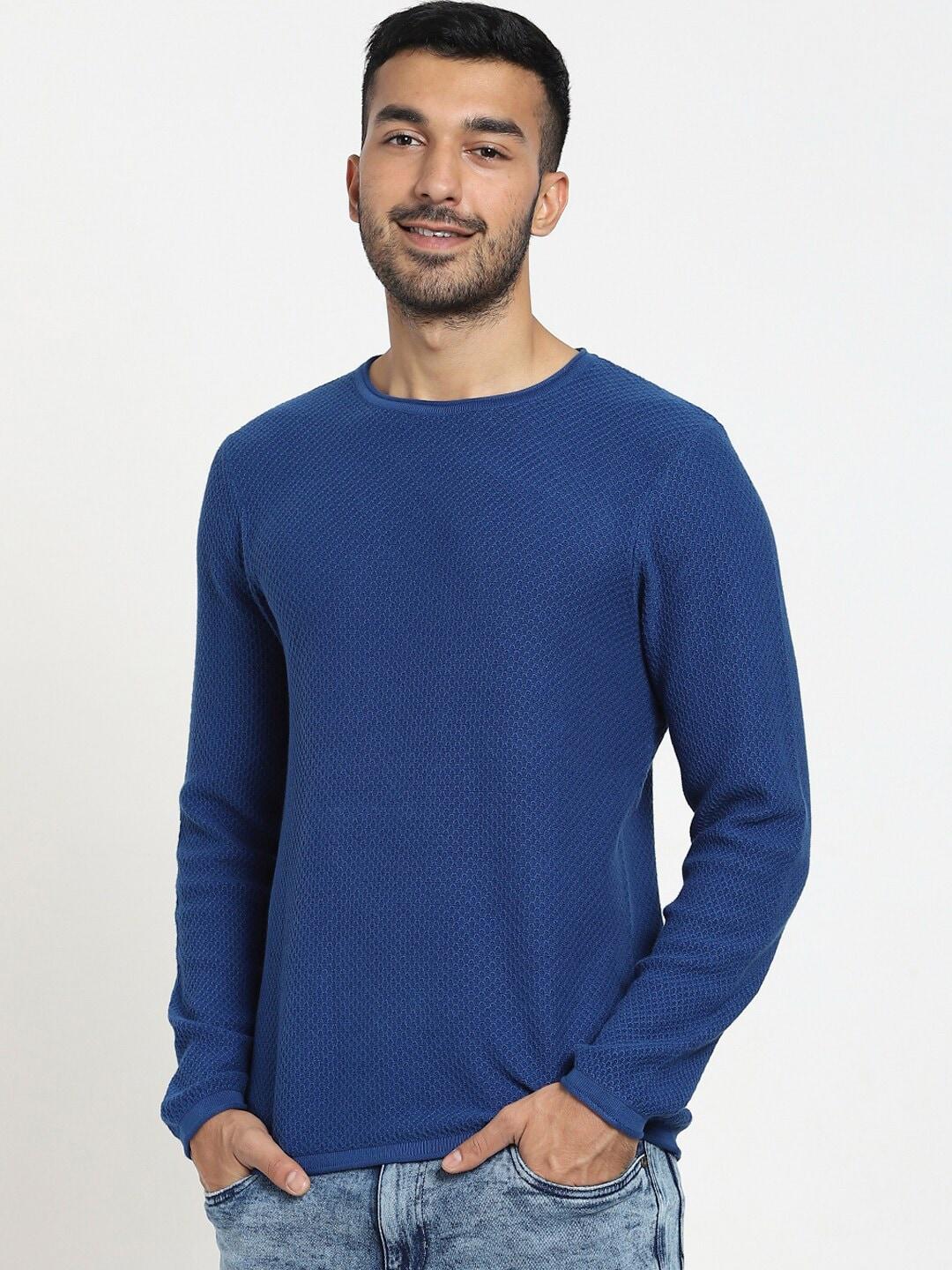 bewakoof-men-blue-quartz-flat-knit-sweater