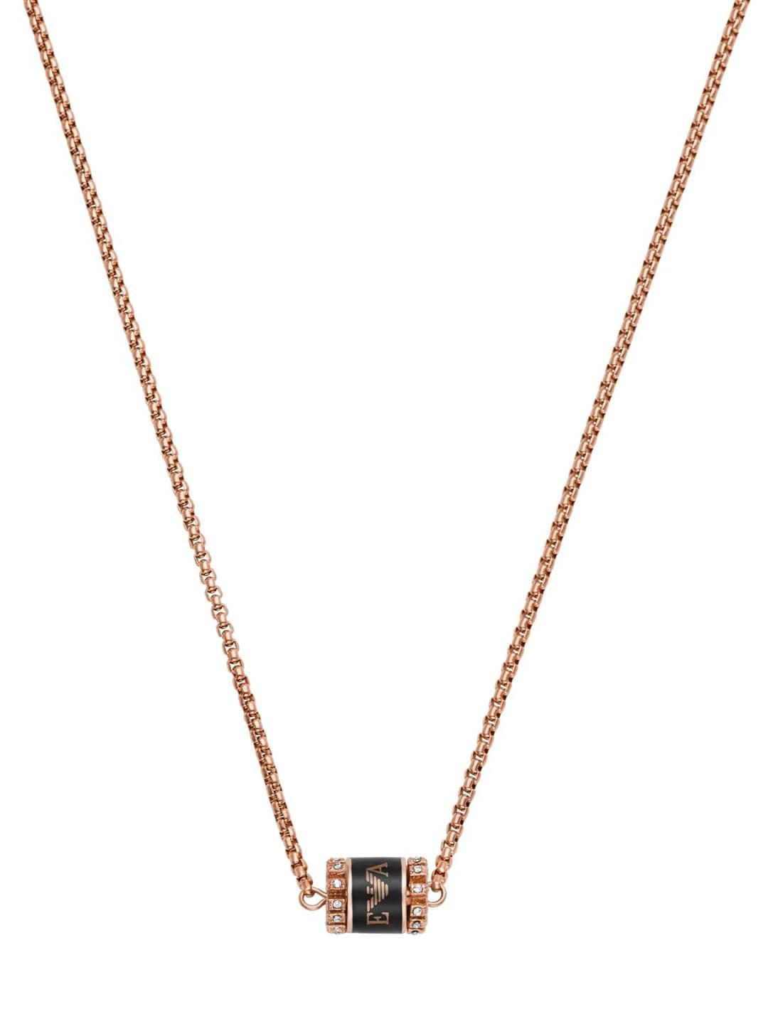 Emporio Armani Rose Gold & Black Rhodium-Plated Necklace
