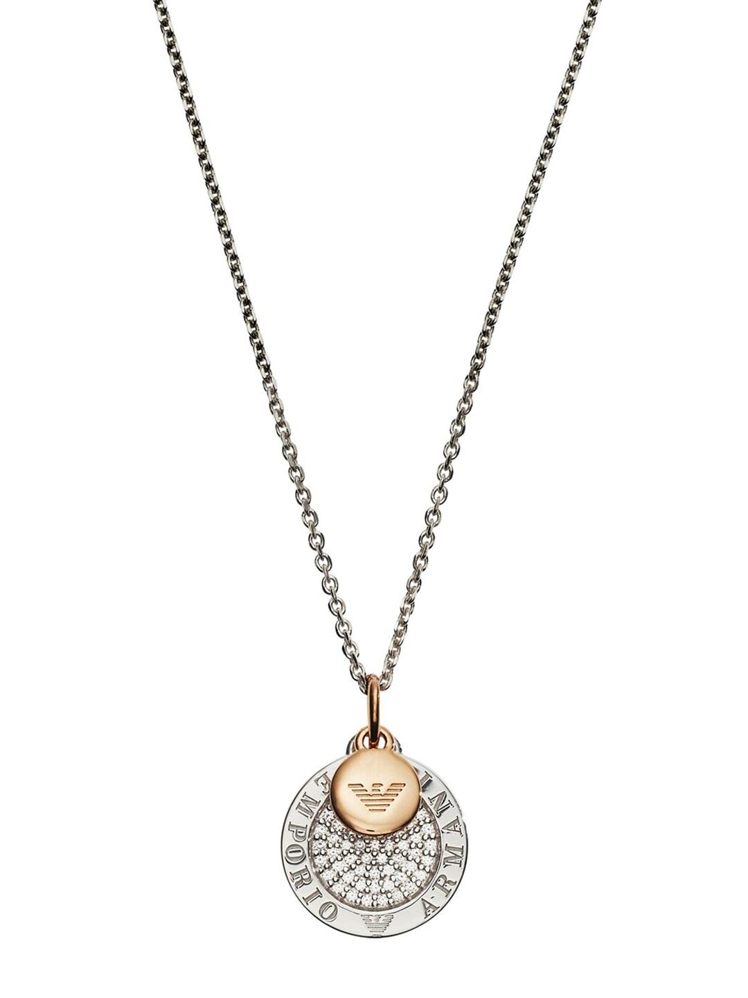 Emporio Armani Women Silver-Toned & Gold-Toned Sterling Silver Chain Necklace