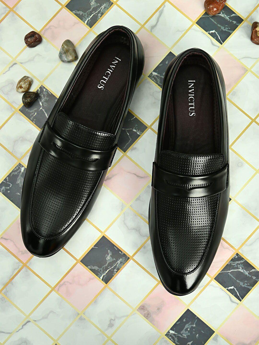 INVICTUS Men Black Solid Formal Loafers