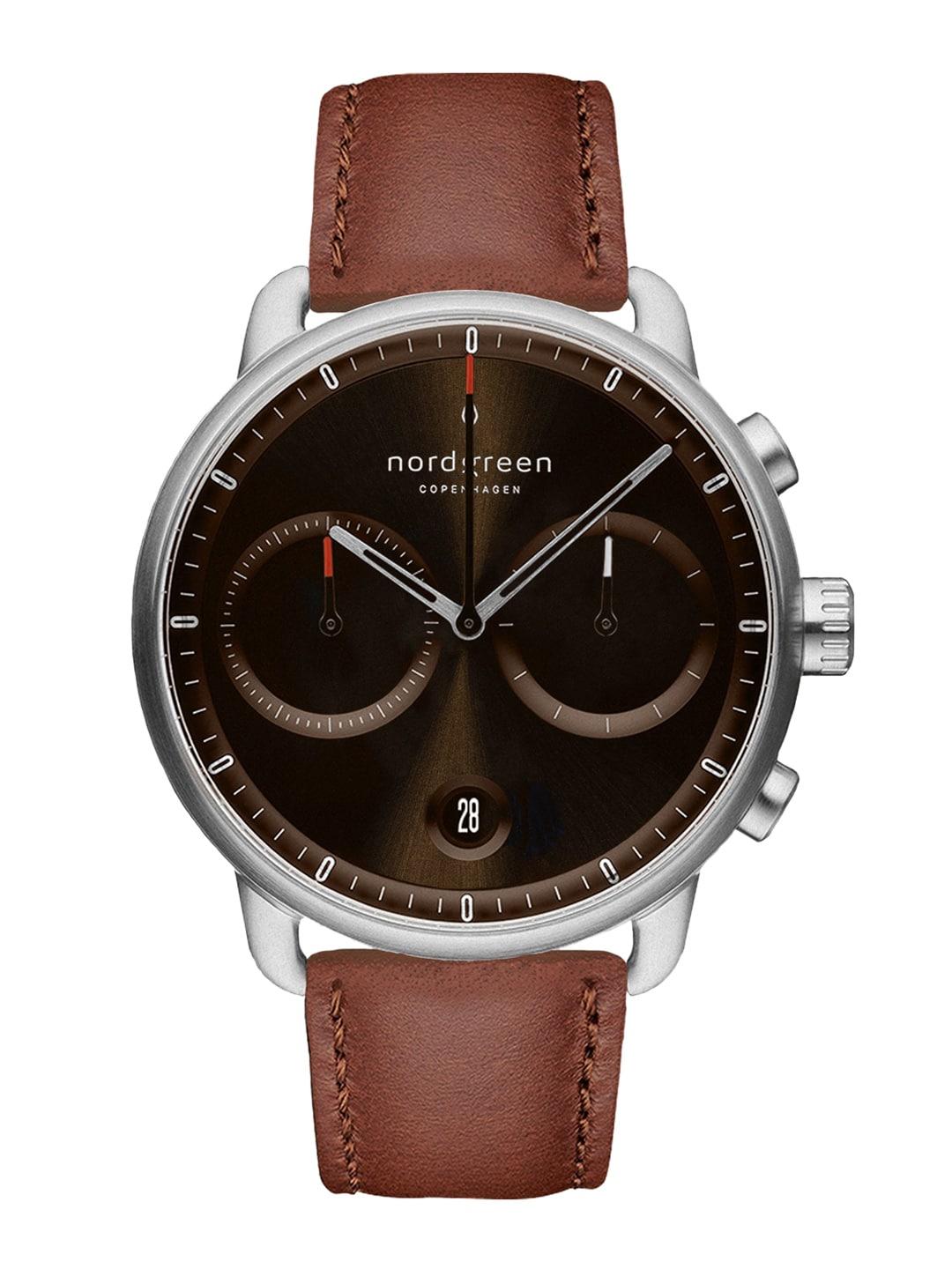 nordgreen-men-brown-dial-&-silver-toned-stainless-steel-textured-straps-analogue-watch-pi42silebrbs