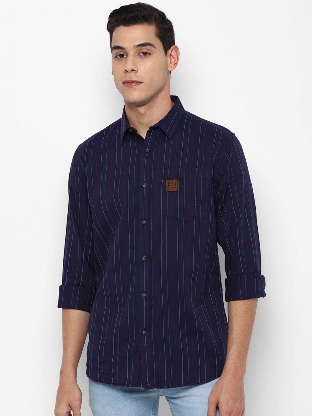 forever-21-men-navy-blue-striped-regular-fit-cotton-casual-shirt