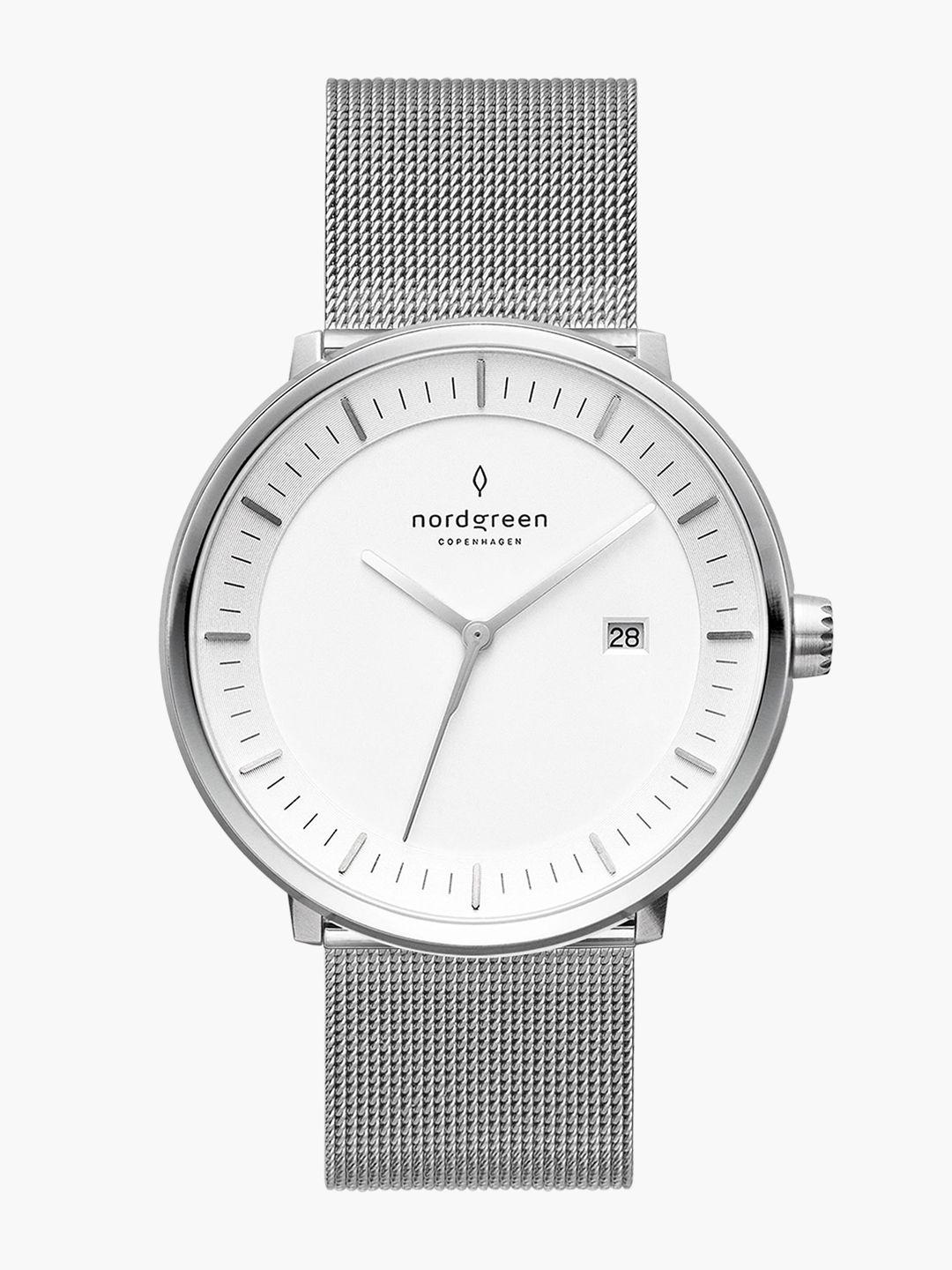 nordgreen-unisex-white-dial-&-silver-toned-stainless-steel-bracelet-style-straps-analogue-watch