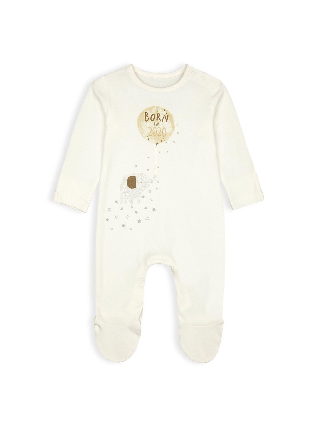 mothercare-infant-unisex-off-white-animal-print-&-embroidered-round-neck-rompers
