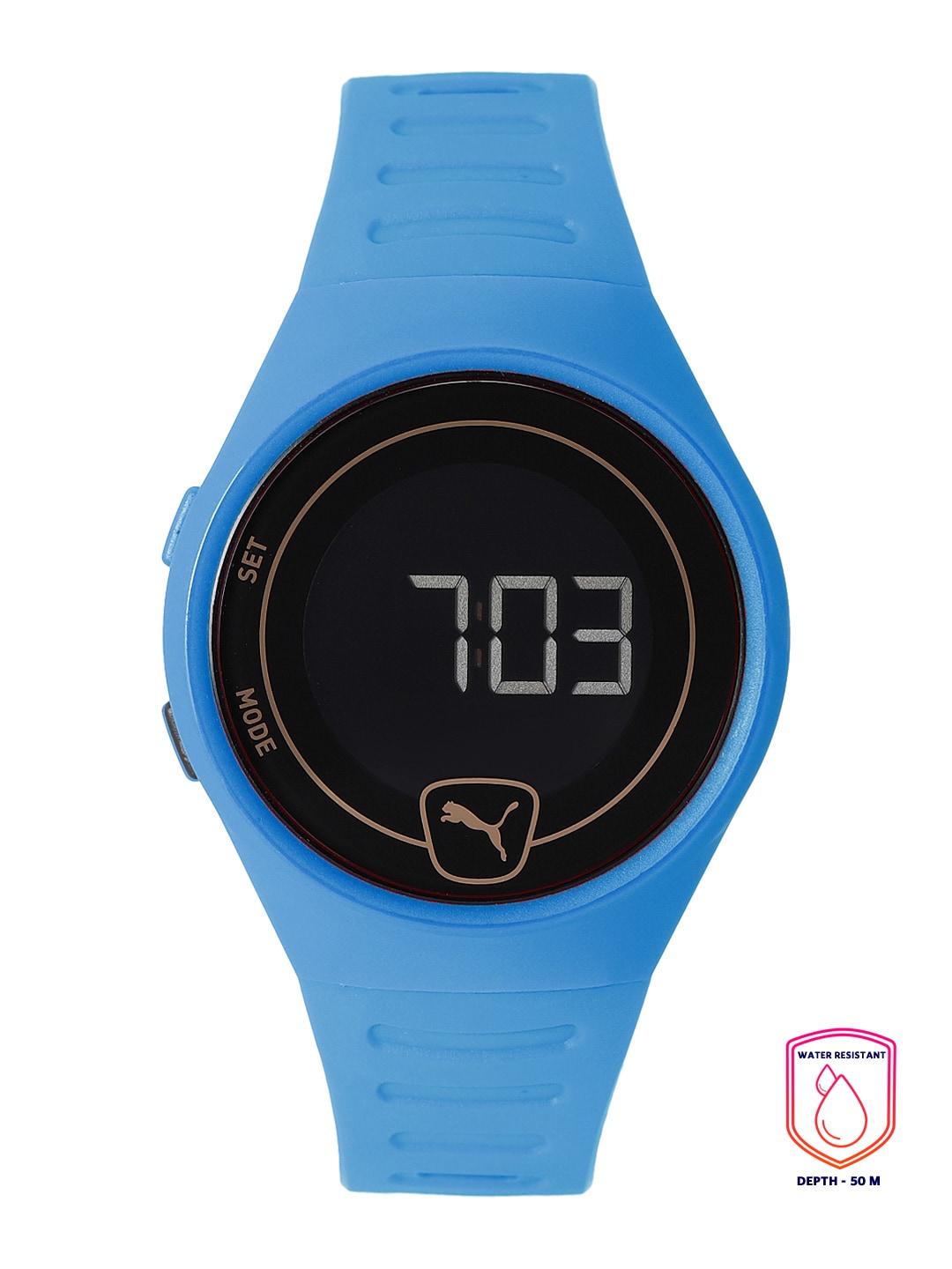 puma-unisex-black-dial-&-blue-straps-faster-digital-watch