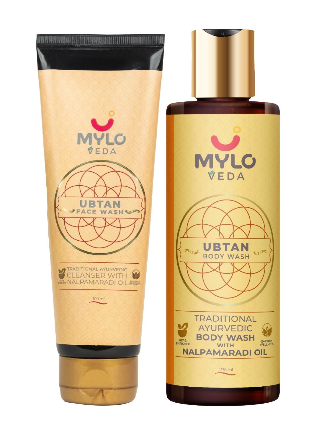 MYLO VEDA Set of Ubtan Face Wash & Body Wash with Turmeric-Saffron 400 g