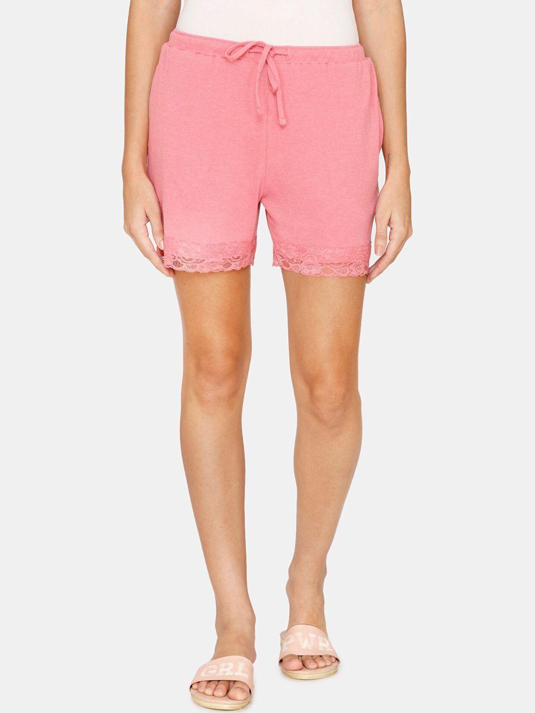 zivame-women-pink-solid-shorts
