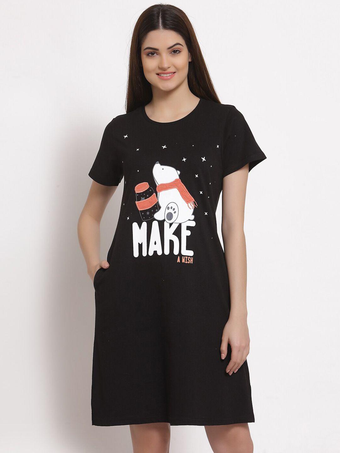 sweet-dreams-women-black-printed-t-shirt-nightdress