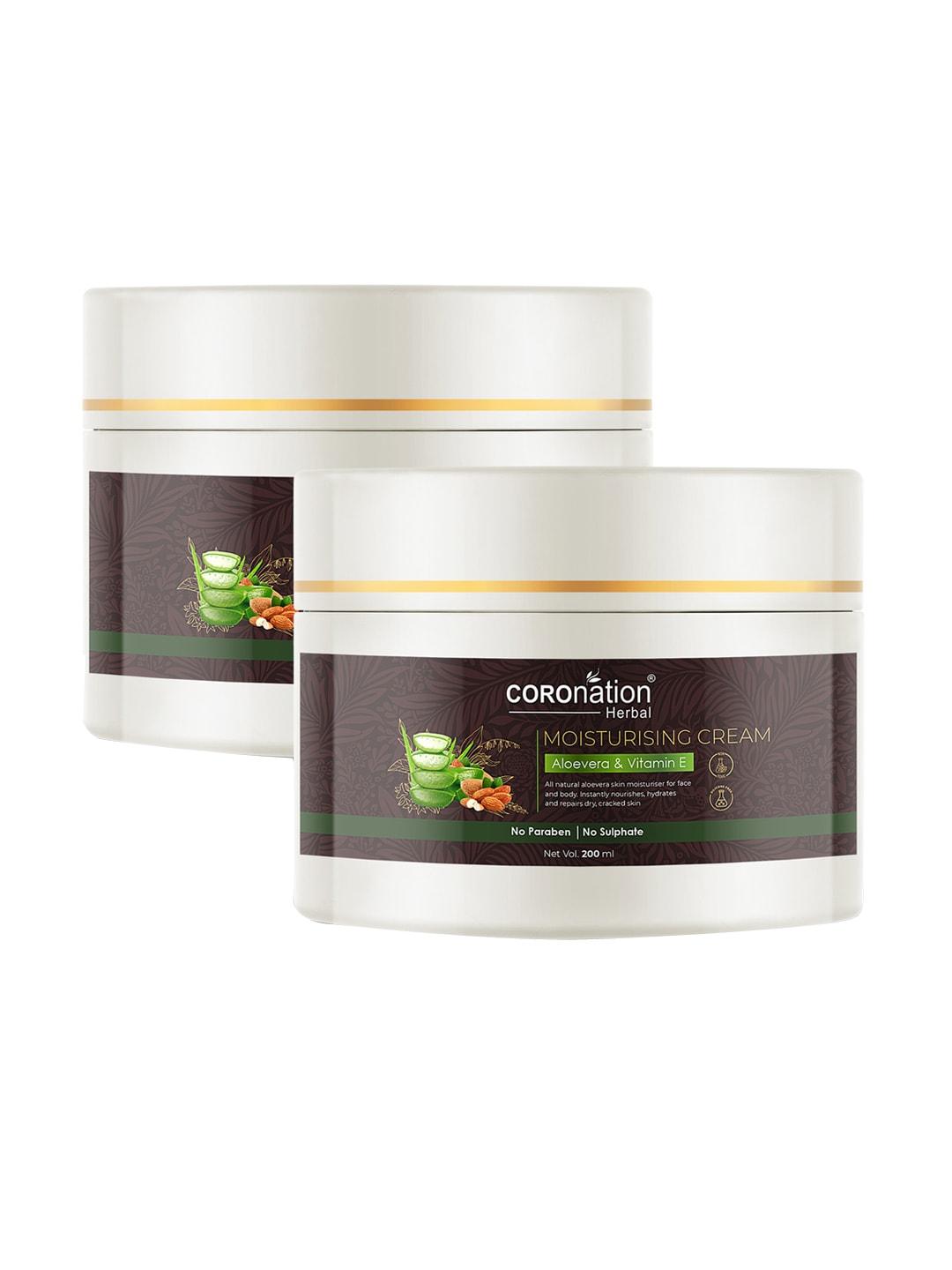 COROnation Herbal Set of 2 Aloe Vera & Vitamin E Moisturising Cream 200 ml Each