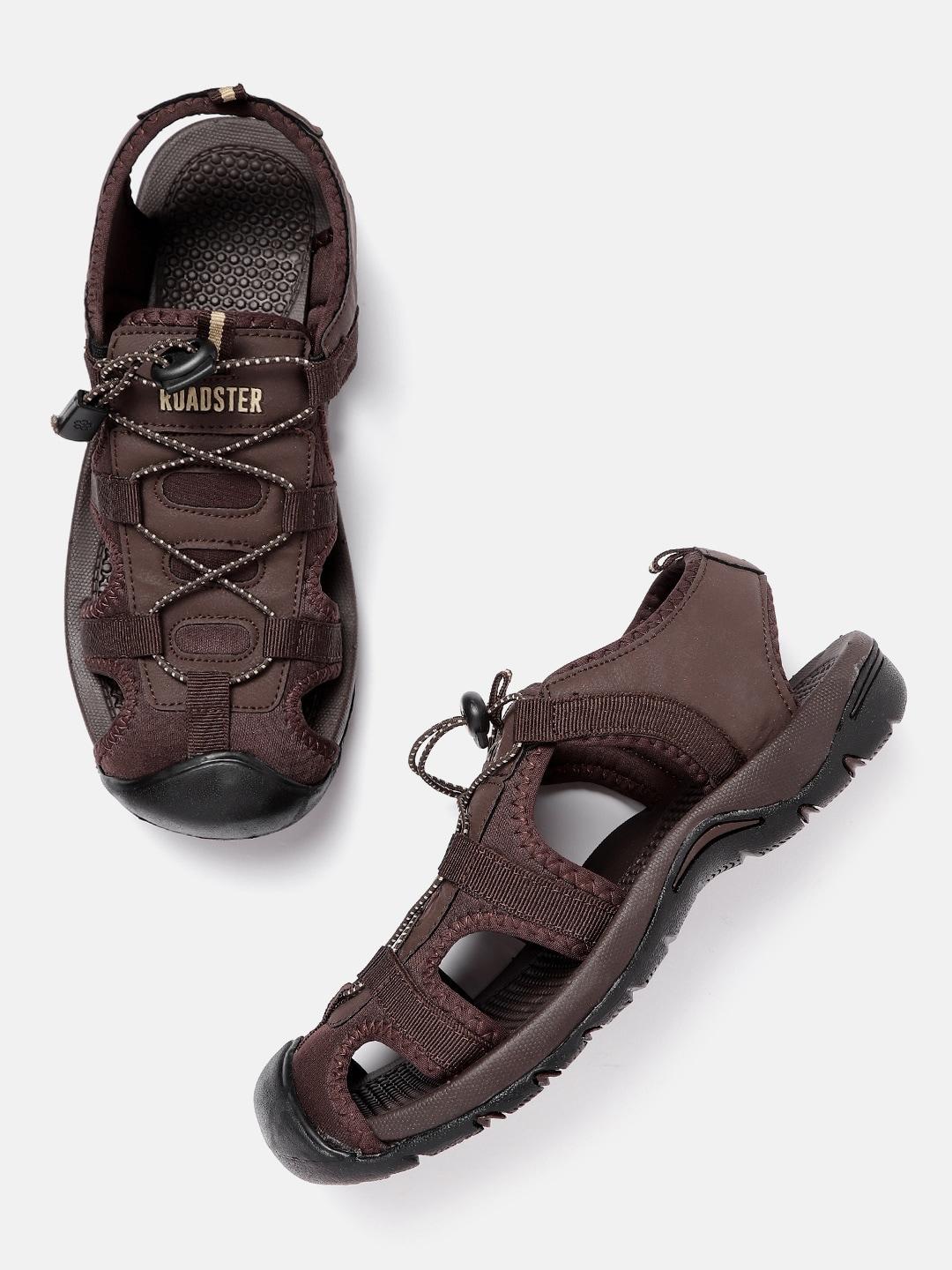 Roadster Men Coffee Brown Solid Sports Sandals