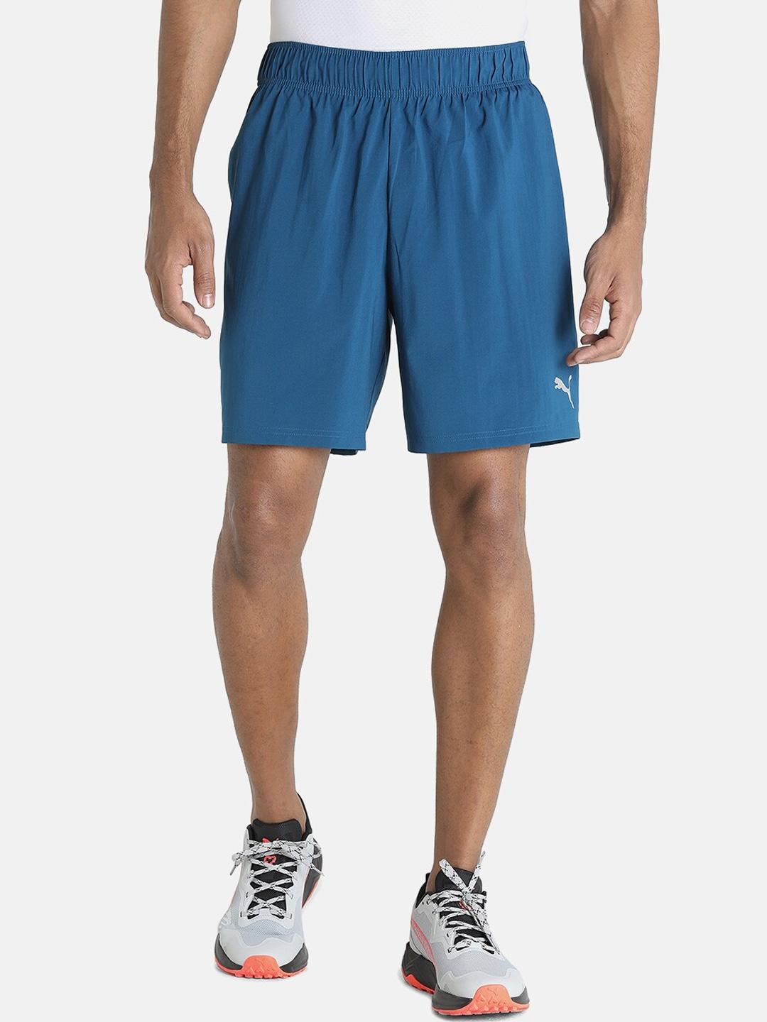 Puma Men Blue Solid Regular Fit Sports Shorts