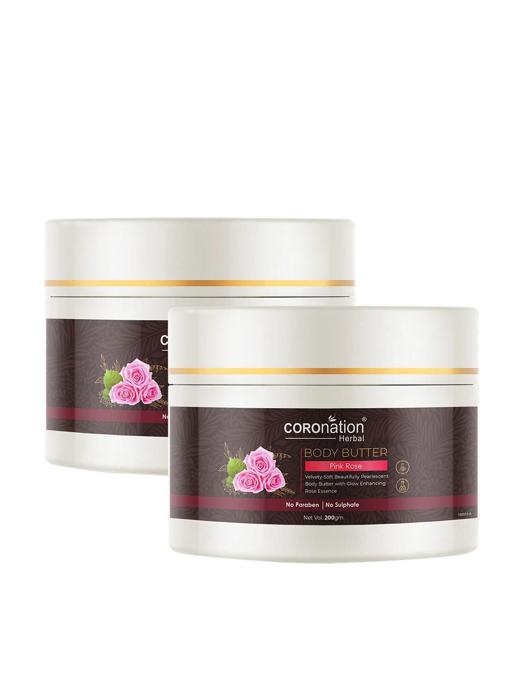 COROnation Herbal Set of 2 Pink Rose Body Butter Body Lotion 200 gm Each