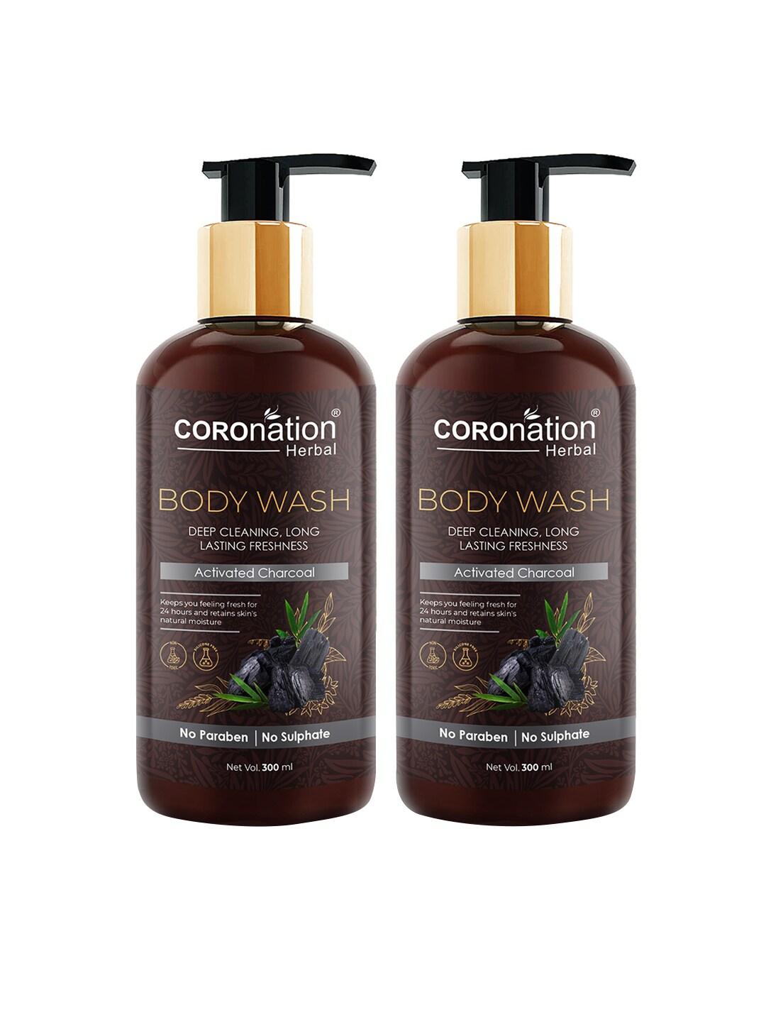 COROnation Herbal Set of 2 Activated Charcoal Body Wash 300 ml Each