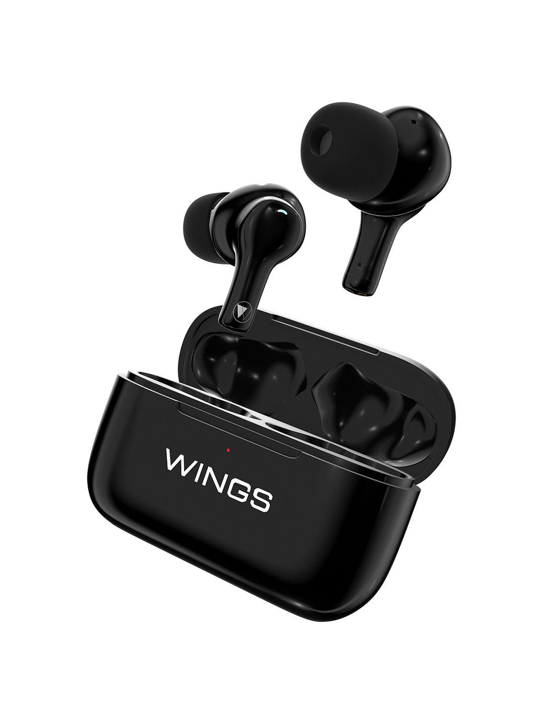 WINGS Bassdrops 100 with Active Noise Cancellation Bluetooth Headset - Black