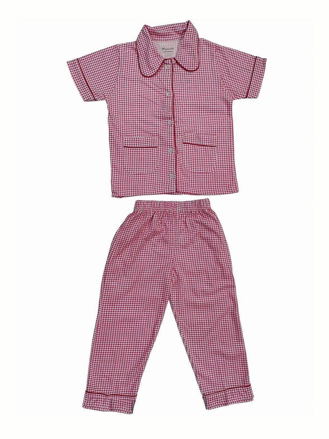 Zoom Minimondo Unisex Kids Red & White Checked clothing set Set