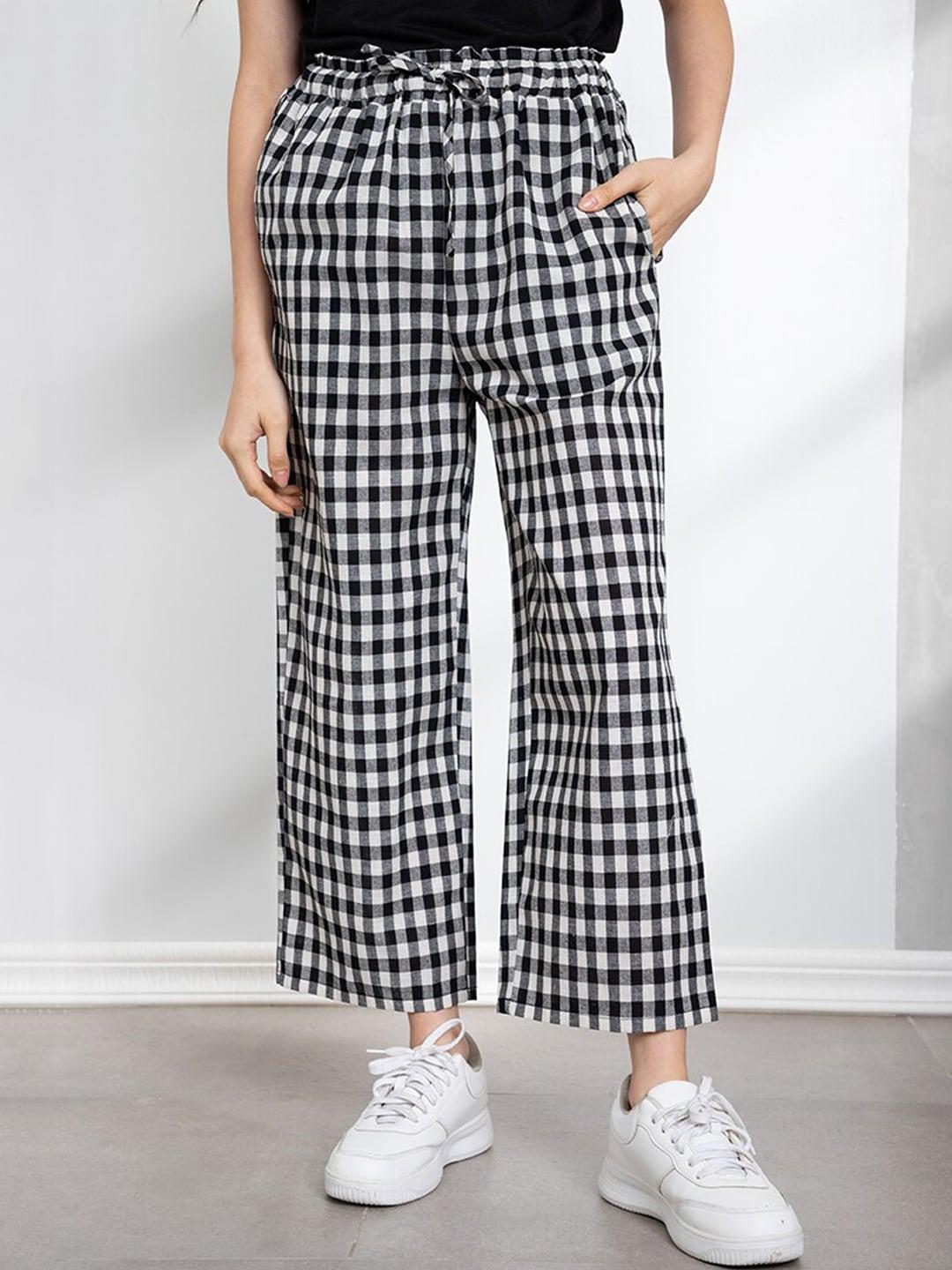 origin-by-zalora-black-&-white-checked-regular-fit-parallel-cropped-trousers