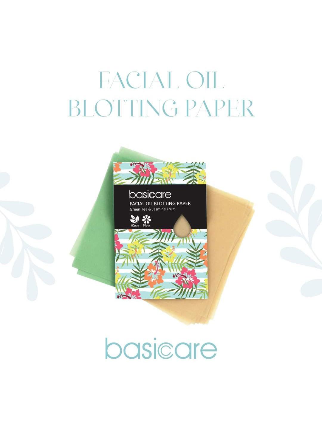 basicare Set of Green Tea & Jasmine Fruit Facial Oil Blotting Papers 80 Sheets Each