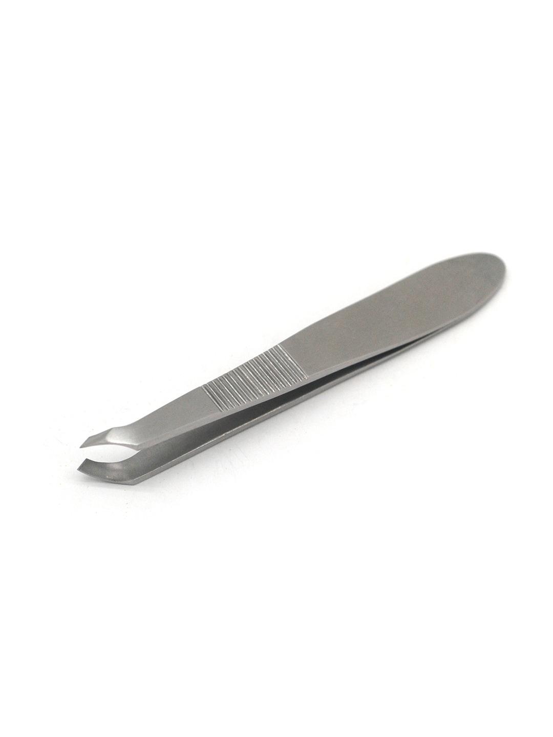 basicare Signature Stainless Steel Cuticle Tweezers with Drawstring Pouch