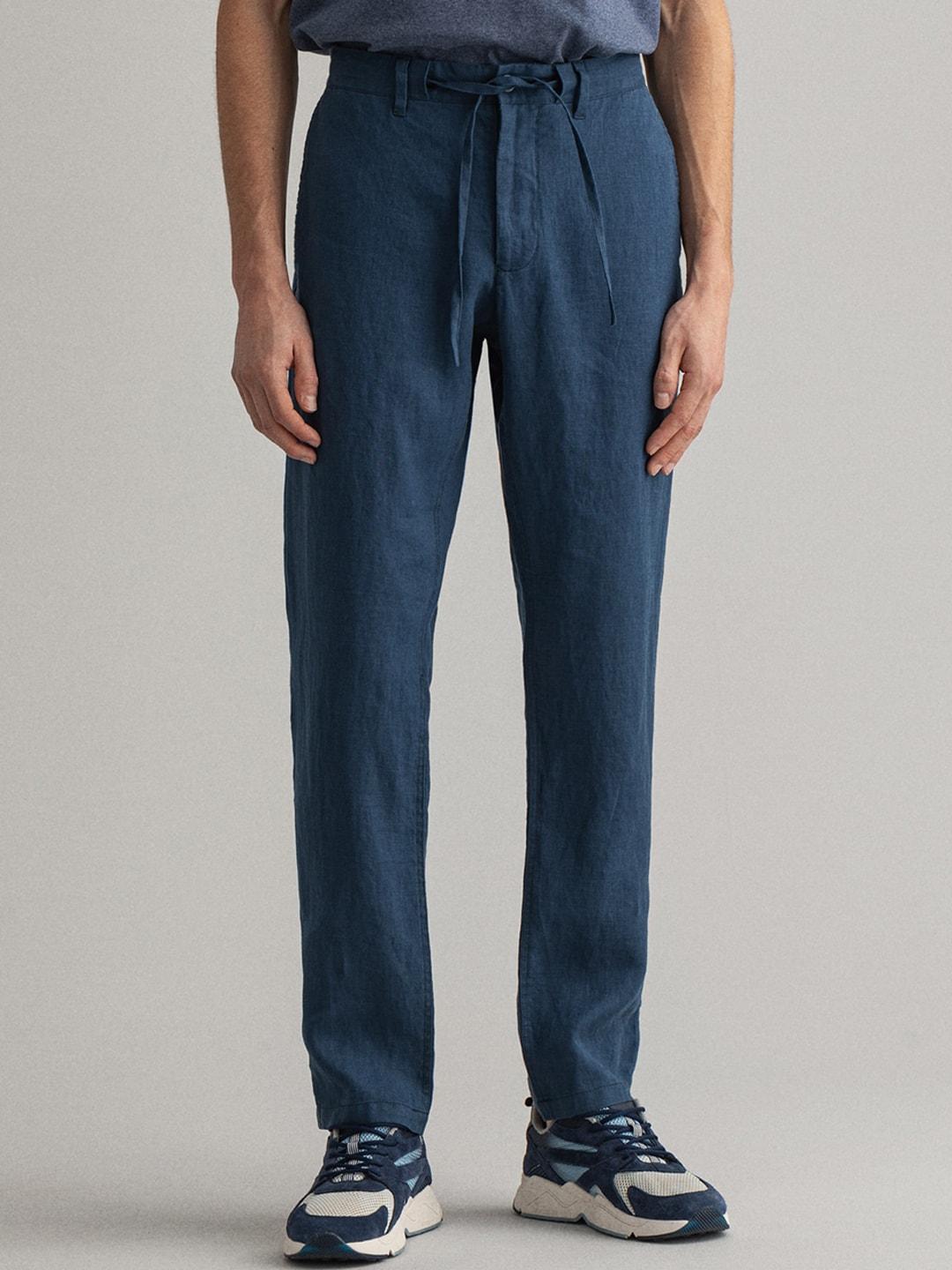 gant-men-blue-regular-fit-trousers