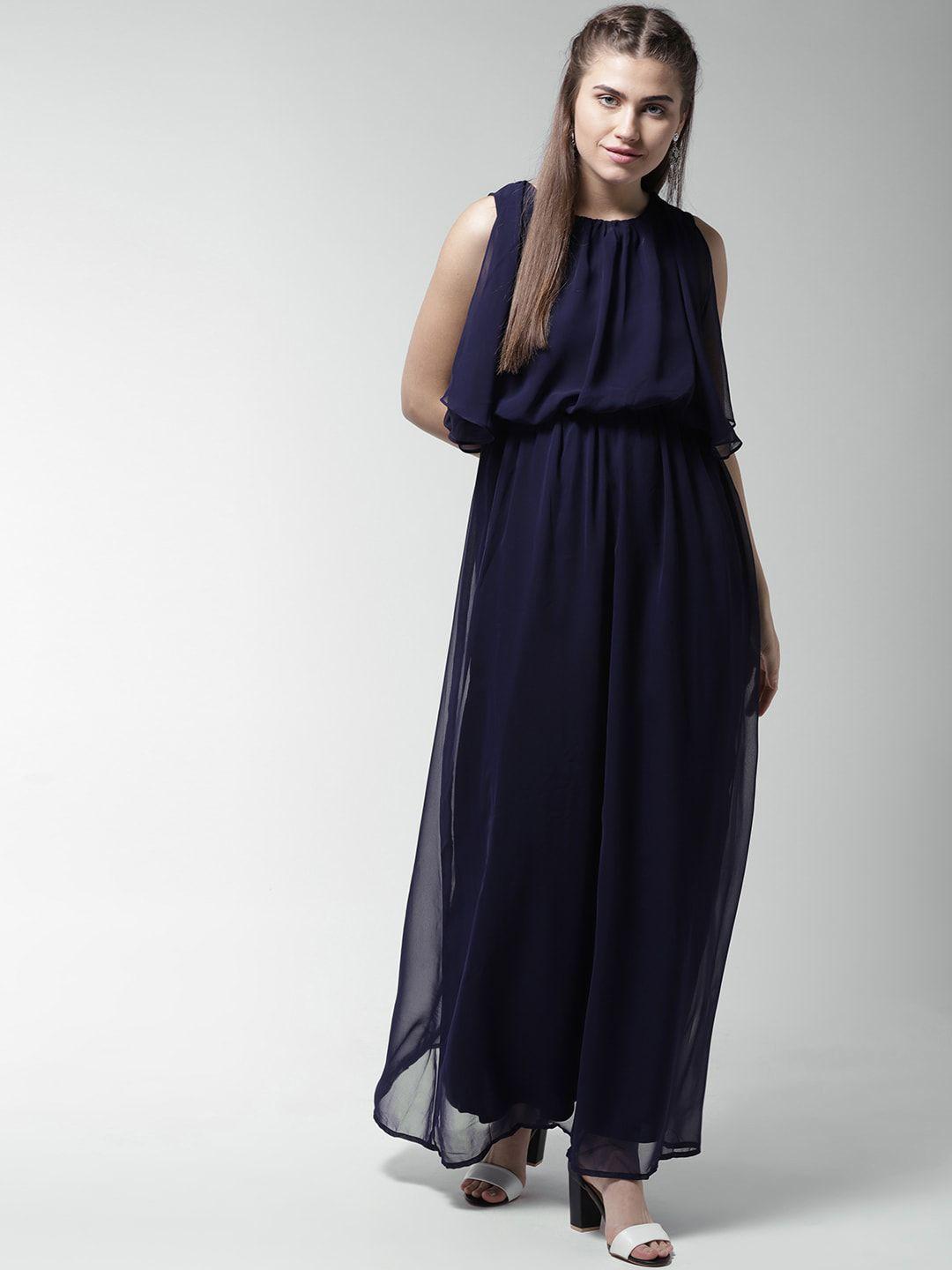 la-zoire-woman-navy-blue-georgette-maxi-dress