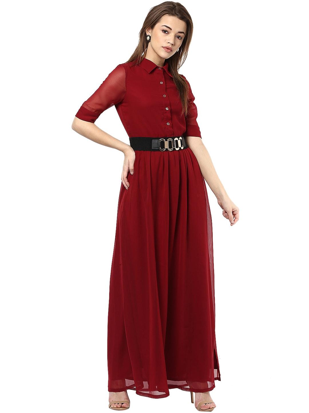 la-zoire-maroon-georgette-maxi-dress