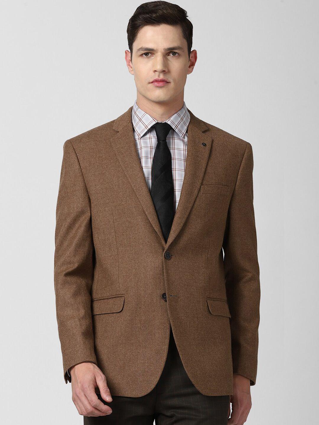 van-heusen-men-brown-textured-slim-fit-pure-wool-single-breasted-winter-formal-blazer