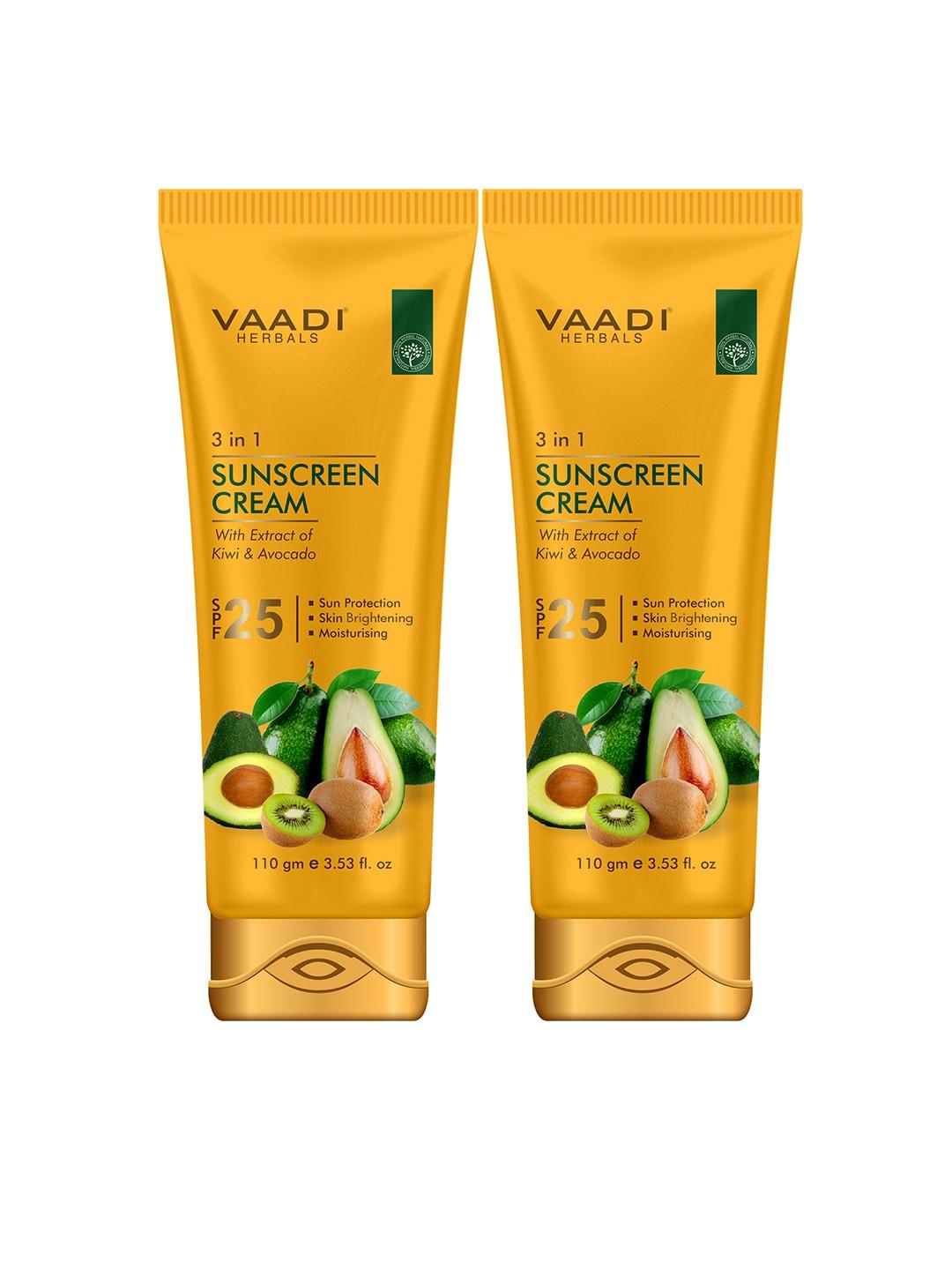 Vaadi Herbals Set of 2 Kiwi & Avocado Extract 3-In-1 SPF 25 Sunscreen Cream - 110 g each