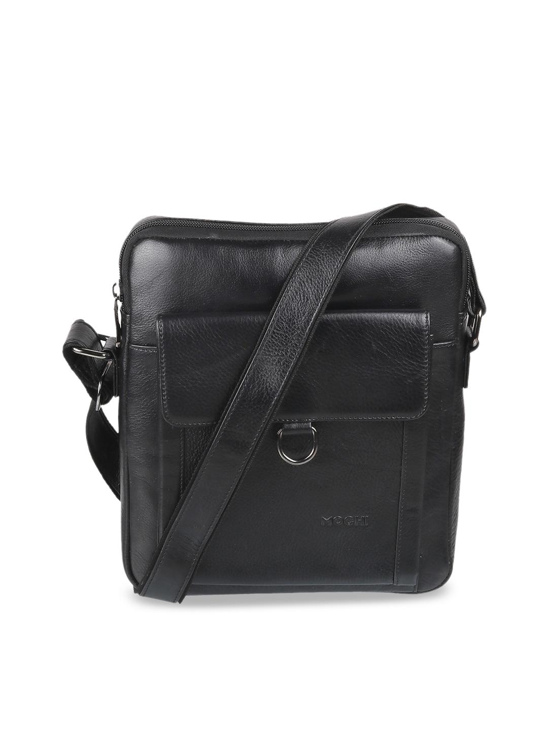 Mochi Black Leather Shopper Sling Bag