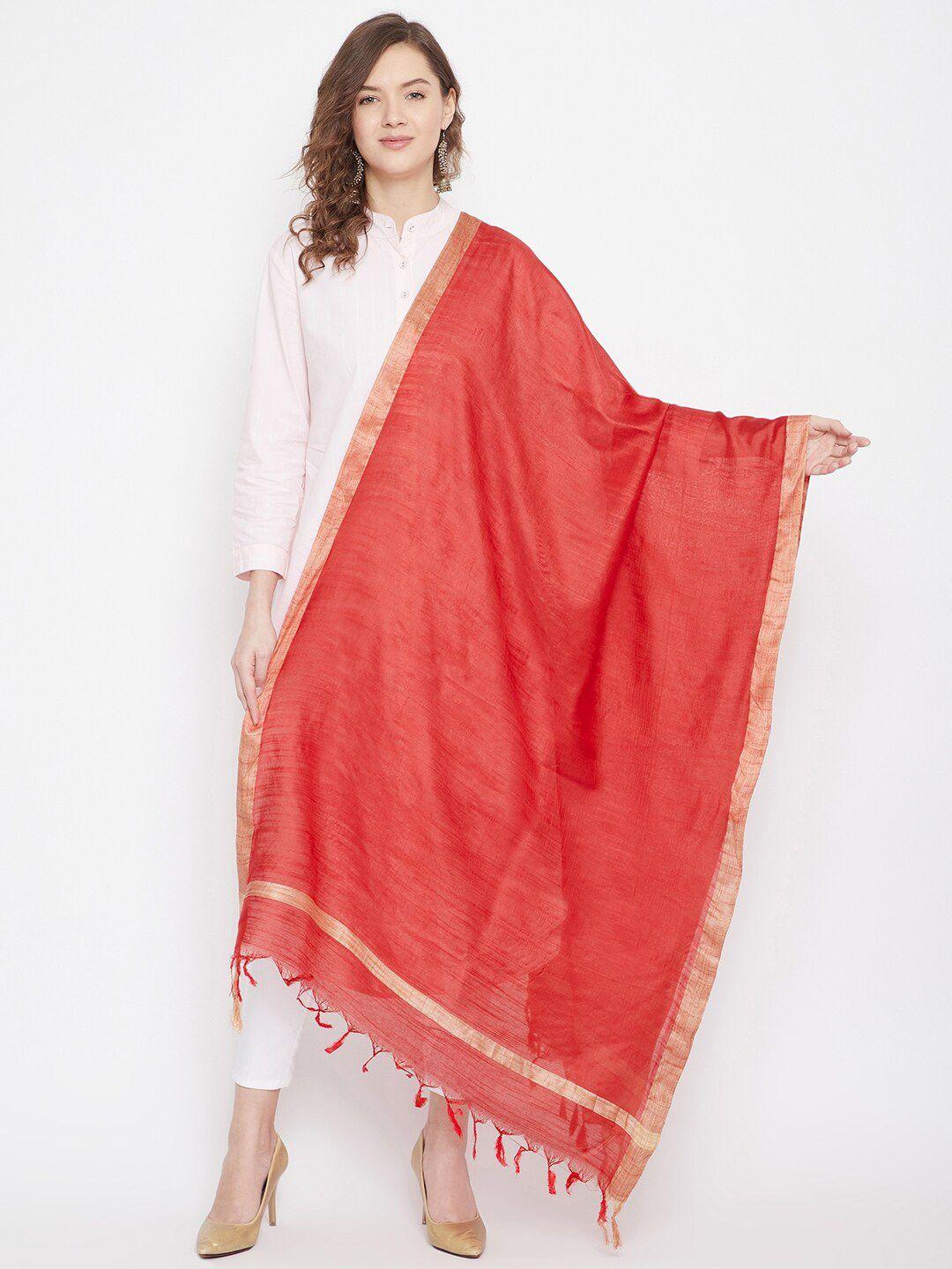 clora-creation-women-red-&-gold-toned-solid-dupatta