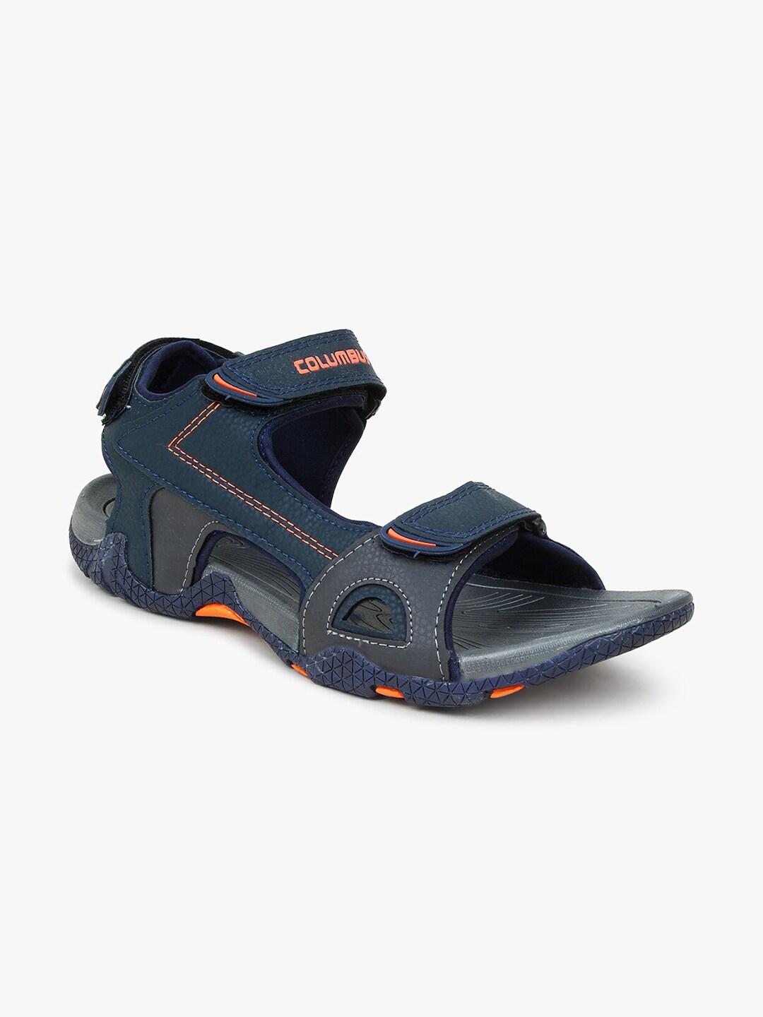 columbus-men-navy-blue-&-orange-sports-sandals