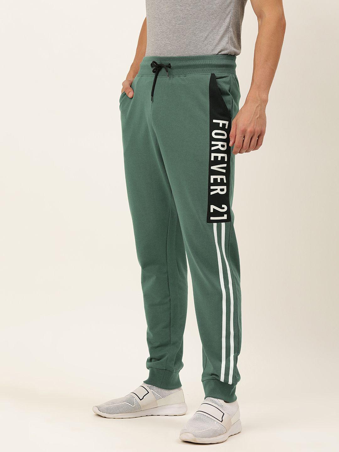 forever-21-blue-brand-logo-printed-active-sport-joggers-track-pant-with-side-stripes