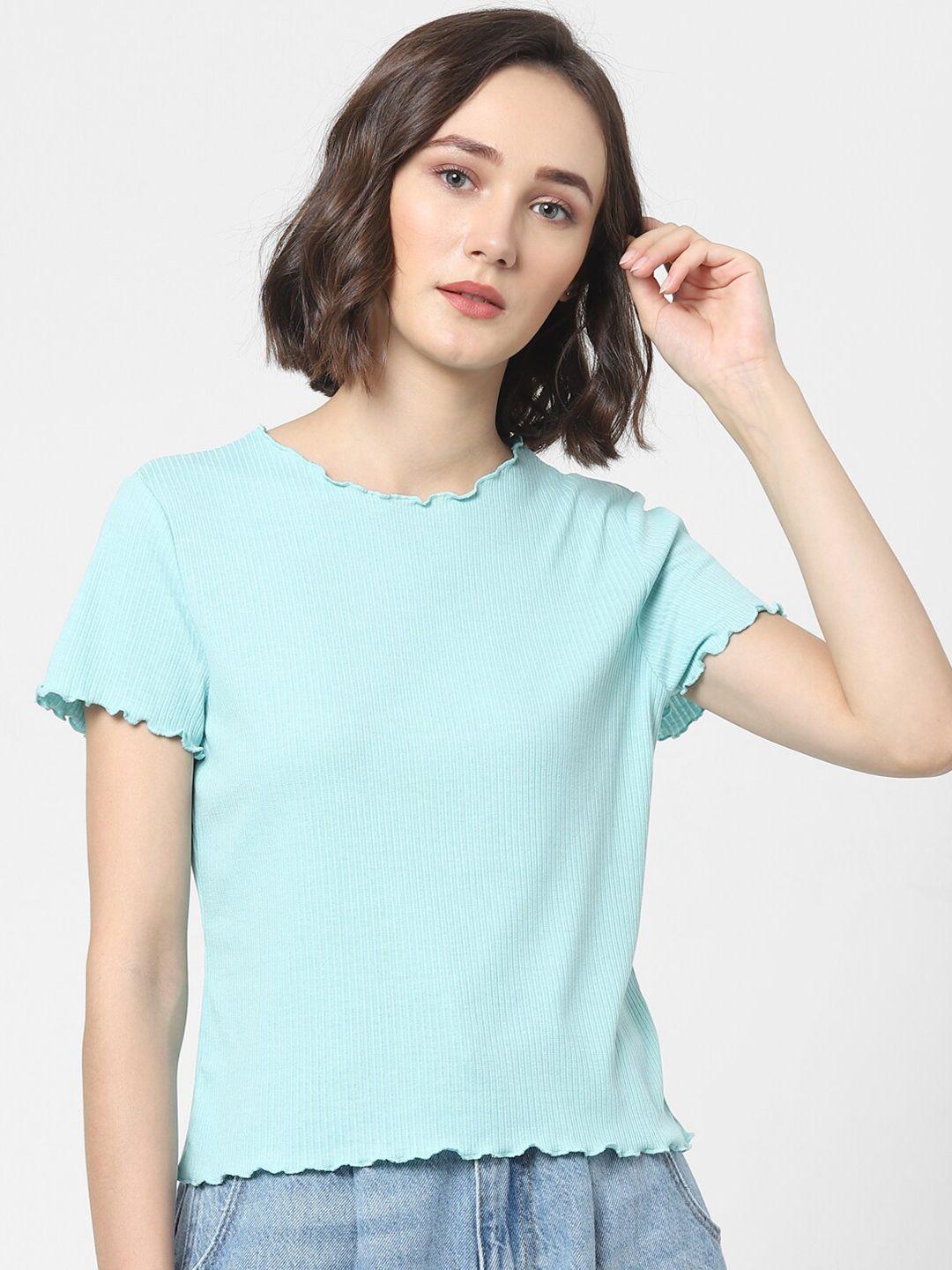 ONLY Women Turquoise Blue T-shirt
