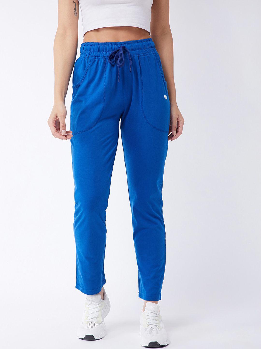 Modeve Women Blue Solid Track Pants