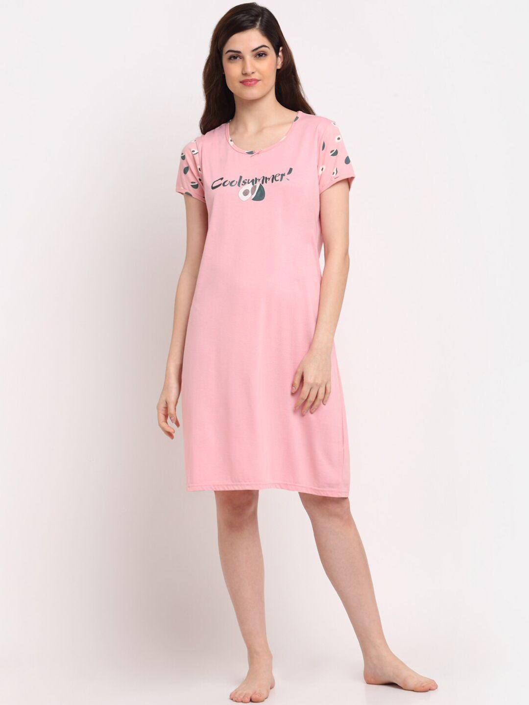kanvin-pink-printed-t-shirt-nightdress