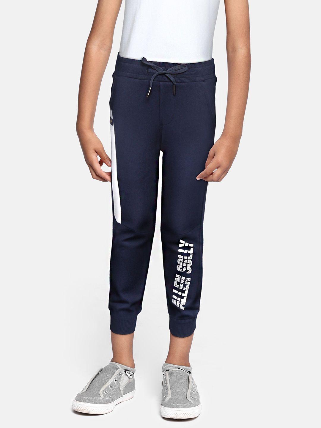 allen-solly-junior-boys-navy-blue-&-white-brand-logo-print-cotton-joggers