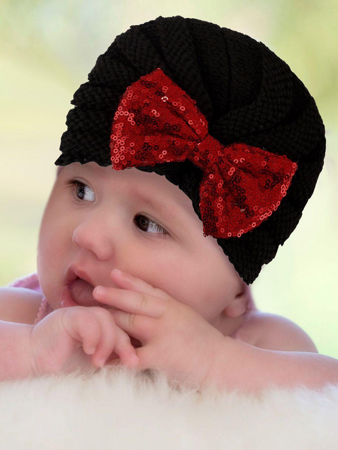 Baby Moo Girls Black & Red Beanie